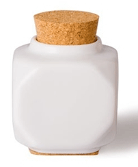 Vasito Cerámica porcelana con tapa blanco