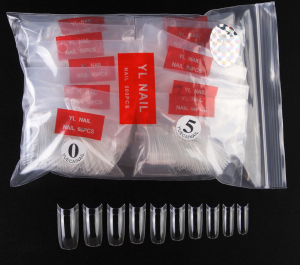 Tips de uñas bolsas de 500 unidades TRANSPARENTE