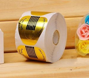 Moldes Guías Pegatinas Formas Para Manicura Uñas 500pcs (TRIANGULO Dorado)