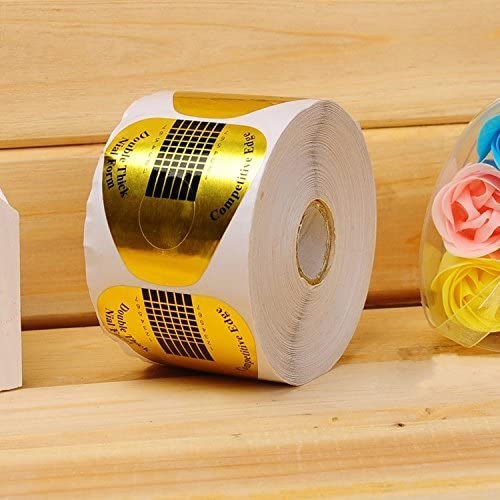 Moldes Guías Pegatinas Formas Para Manicura Uñas 500pcs (TRIANGULO Dorado)