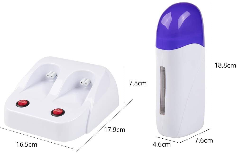 Calentador de Cera Tibia Roll-on Kit de Depilación Estética Fundidor Doble Rollones - Imagen 2