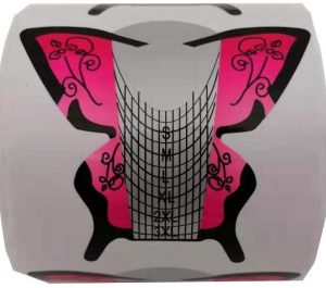 300 moldes de uñas en forma de mariposa autoadhesivos)