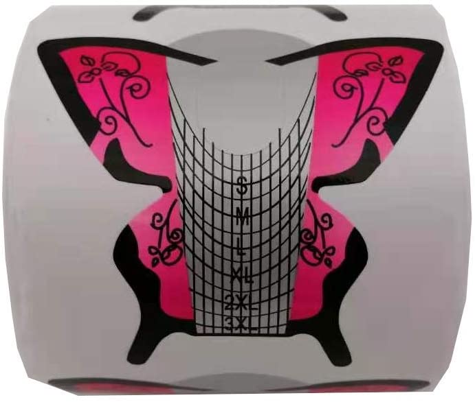 300 moldes de uñas en forma de mariposa autoadhesivos)