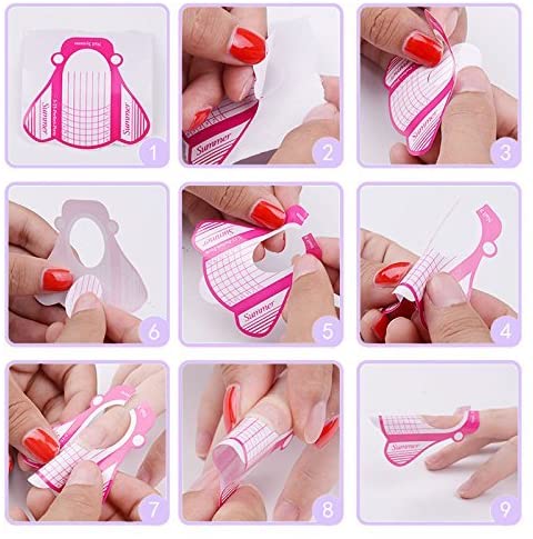 Moldes Guías Pegatinas Formas Para Manicura Uñas Tips Extenciones 500pcs (Mariposa) - Imagen 6