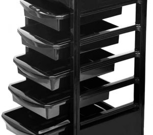 Carro de peluqueria barberia con rueda 5 cajon negro C1