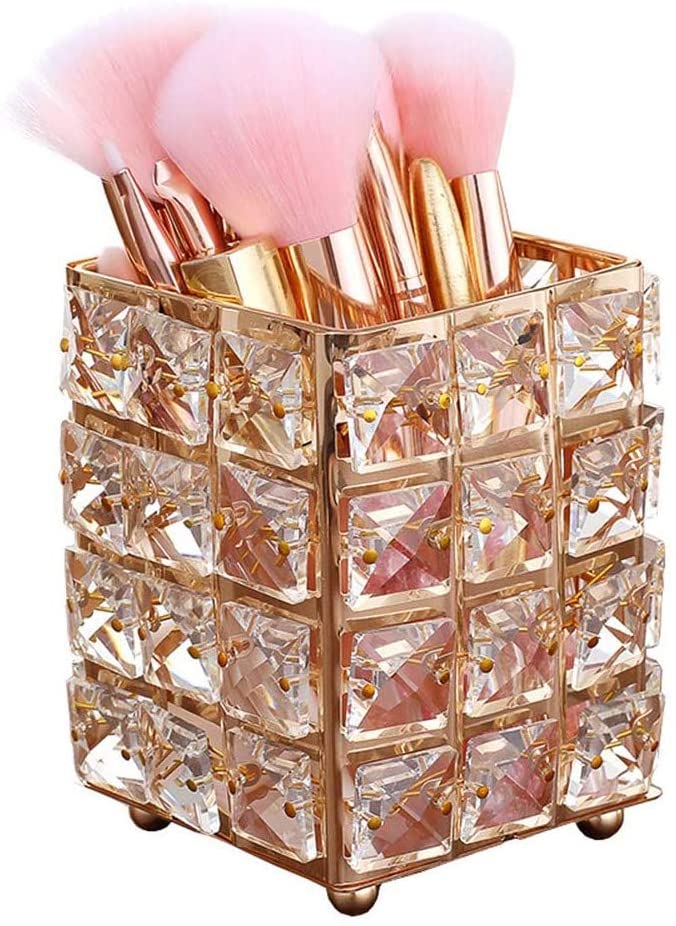 Organizador de pinceles limas brochas cuadrado dorado - Imagen 12