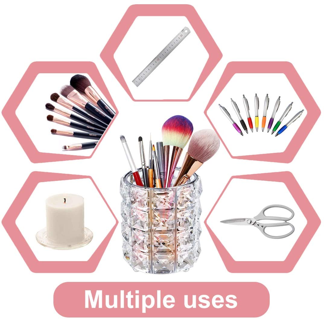 Organizador con piedras de pinceles limas brochas redondo plateado - Imagen 5