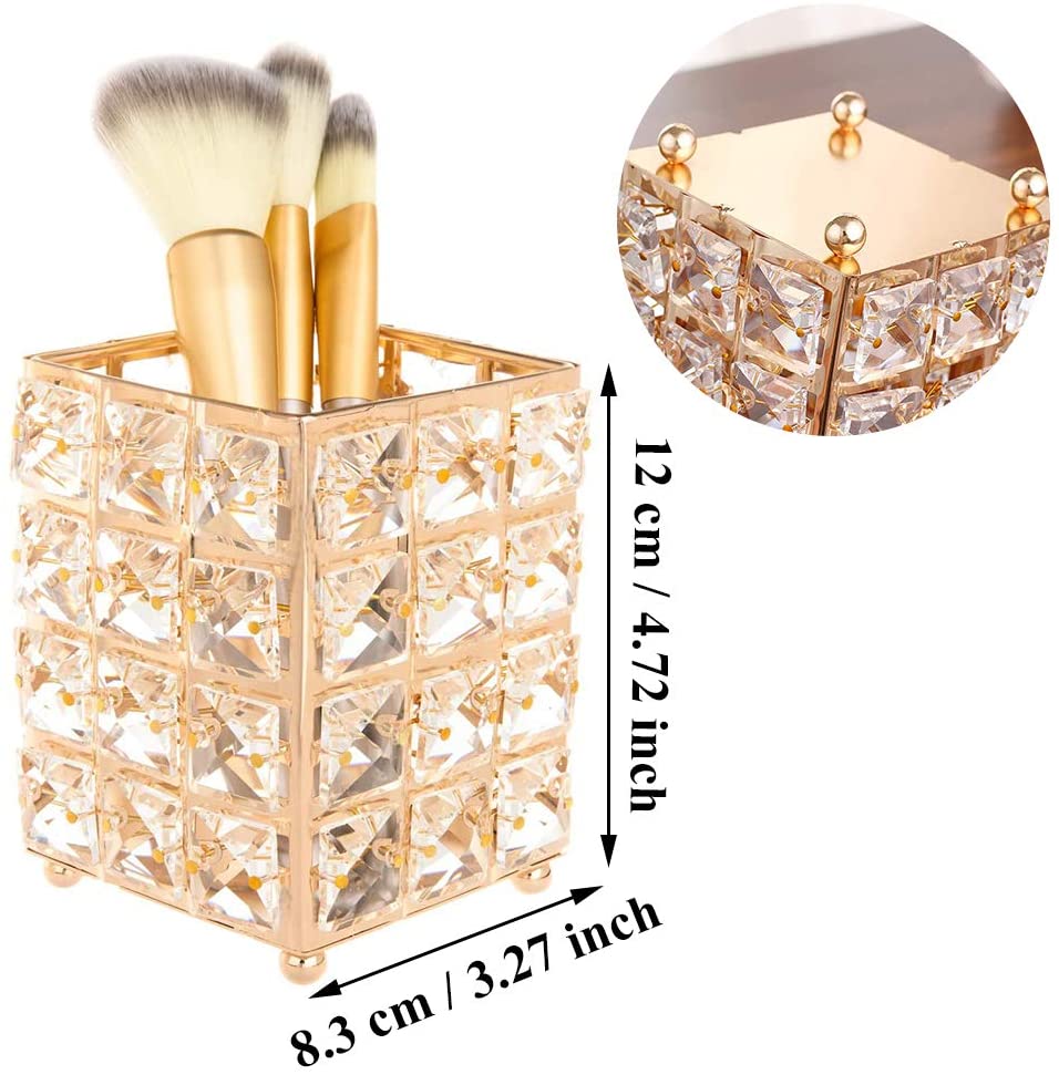 Organizador de pinceles limas brochas cuadrado dorado - Imagen 4