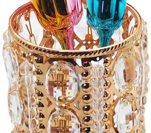 Organizador de lima pincel brocha bolita redondo dorado