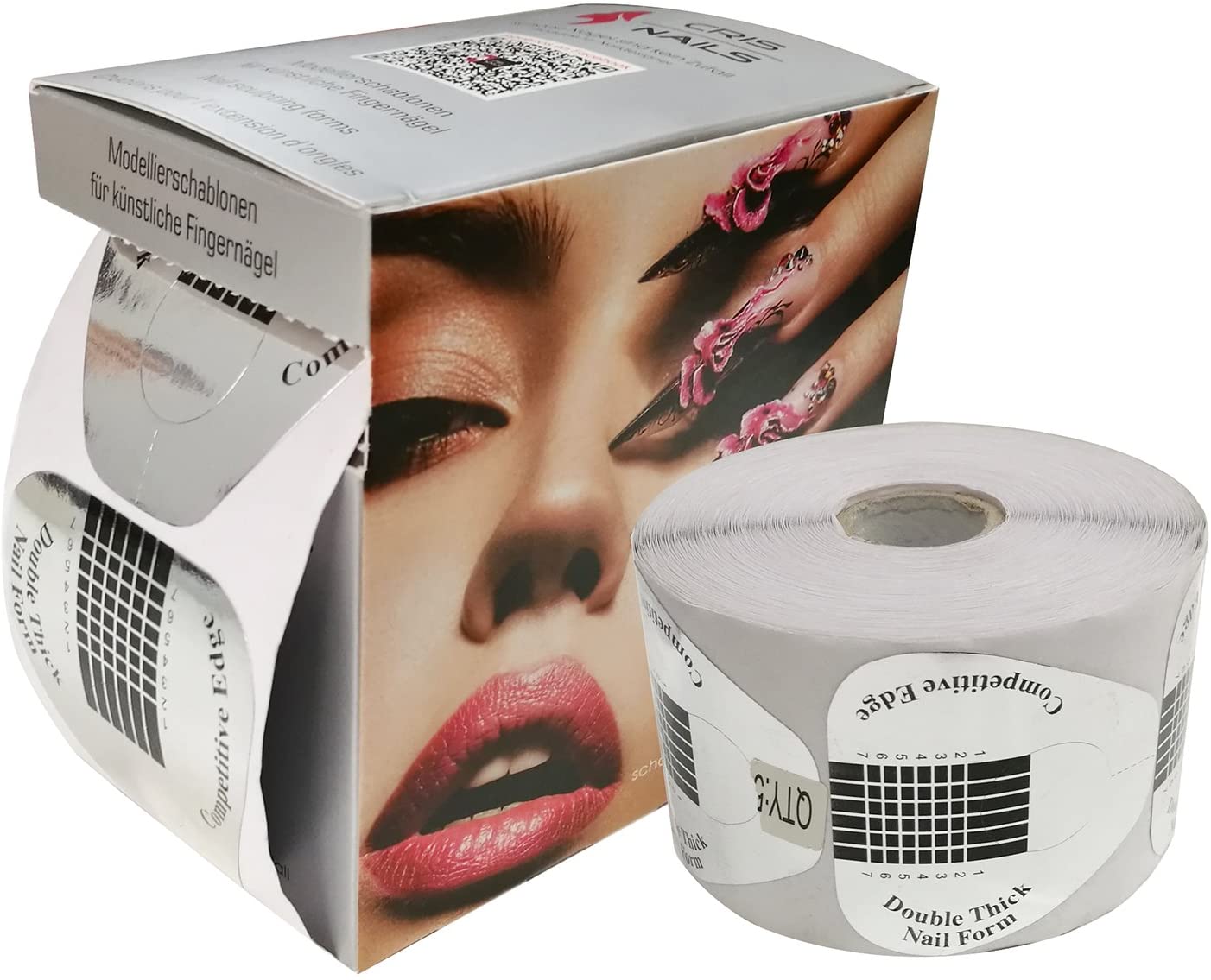 Moldes Guías Pegatinas Formas Para Uñas Tips Extencione 500pcs (Pezuña Plateado) - Imagen 2