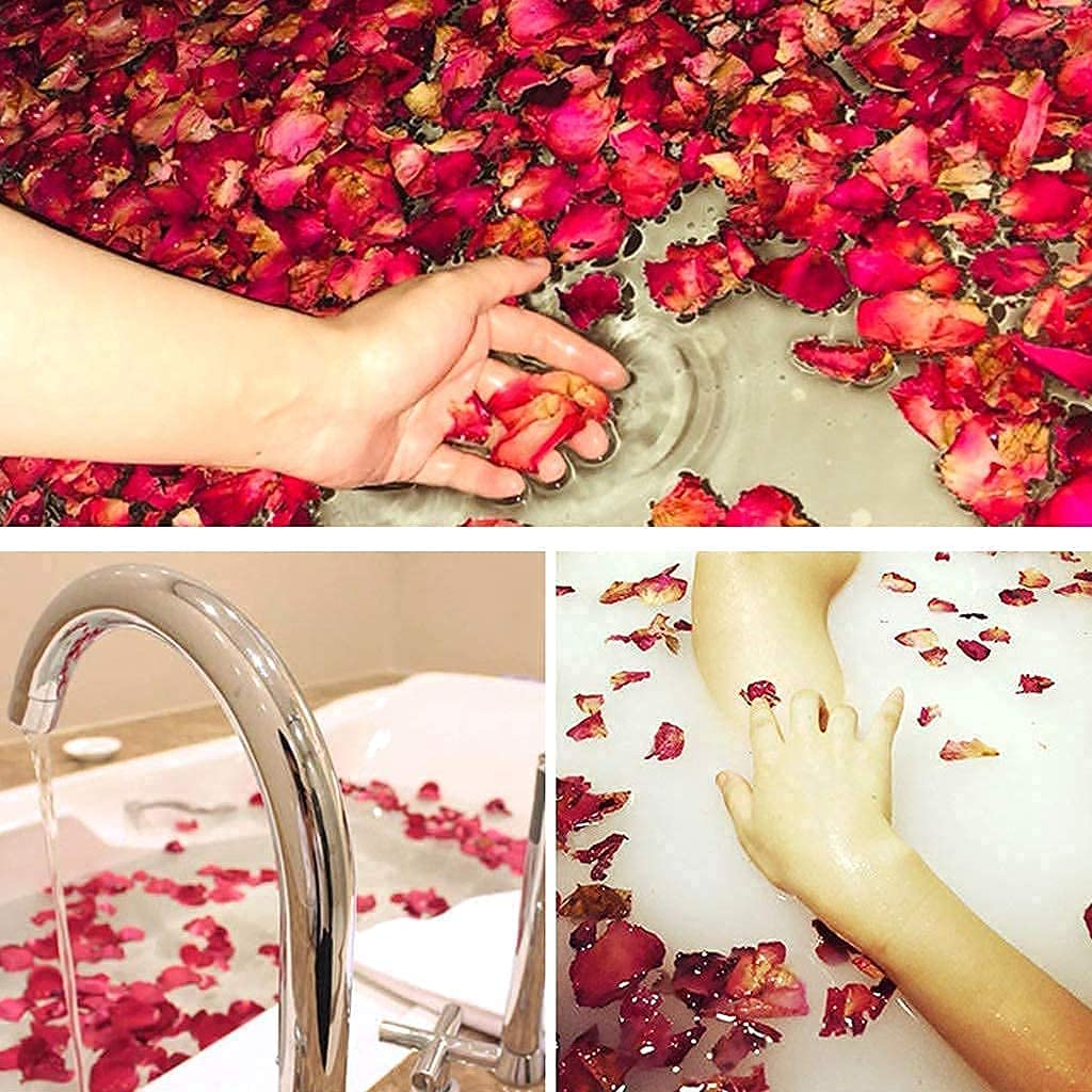 PETALOS DE ROSA SECA NATULARES PEDICURA SPA BAÑO EN BOLSA - Imagen 2