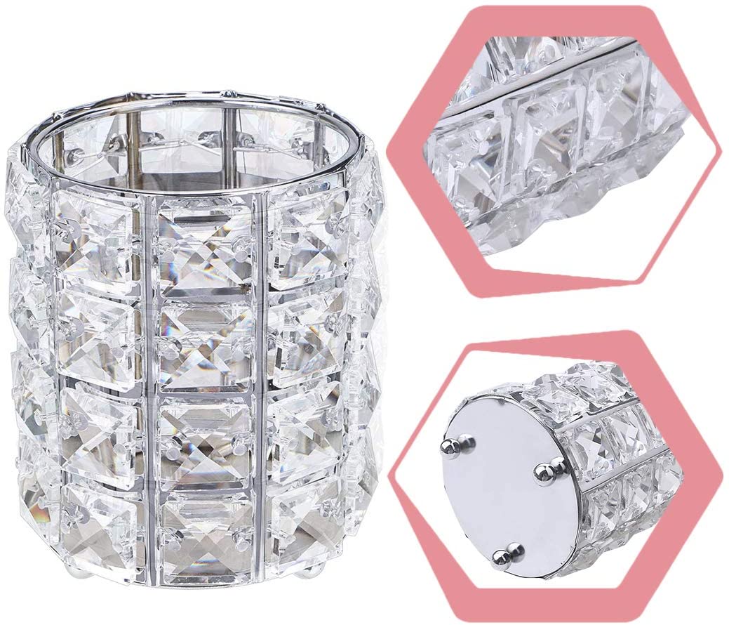 Organizador con piedras de pinceles limas brochas redondo plateado - Imagen 3