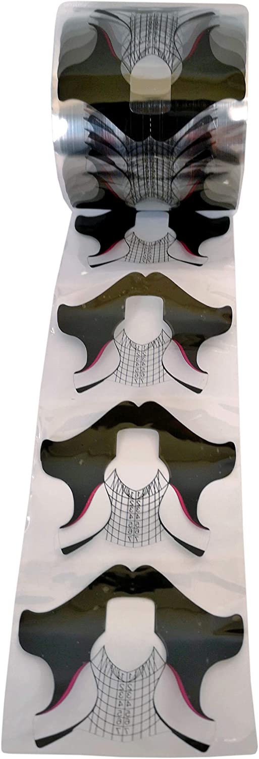 300 moldes de uñas en forma de mariposa autoadhesivos transparente negro - Imagen 4