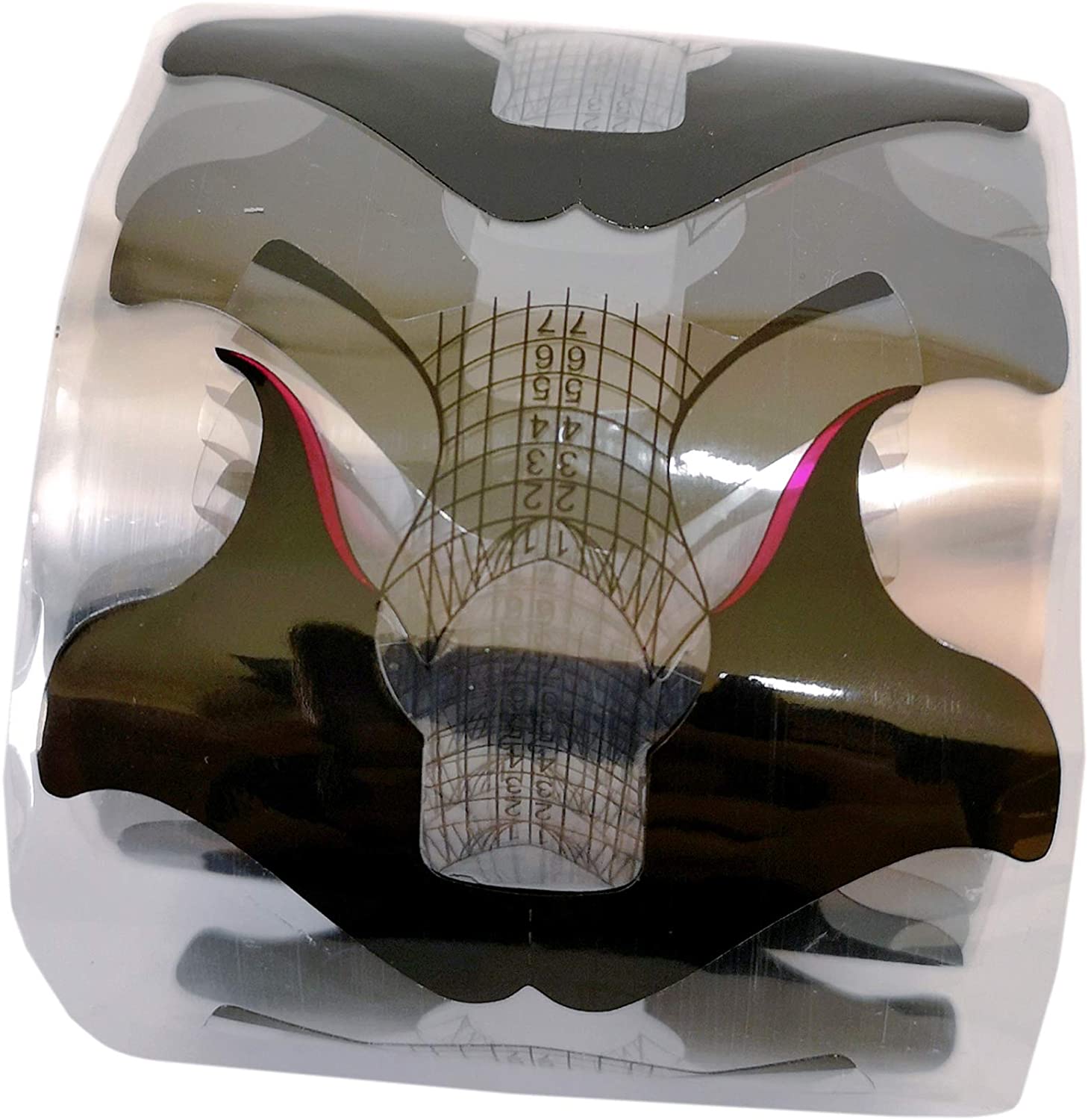 300 moldes de uñas en forma de mariposa autoadhesivos transparente negro - Imagen 2