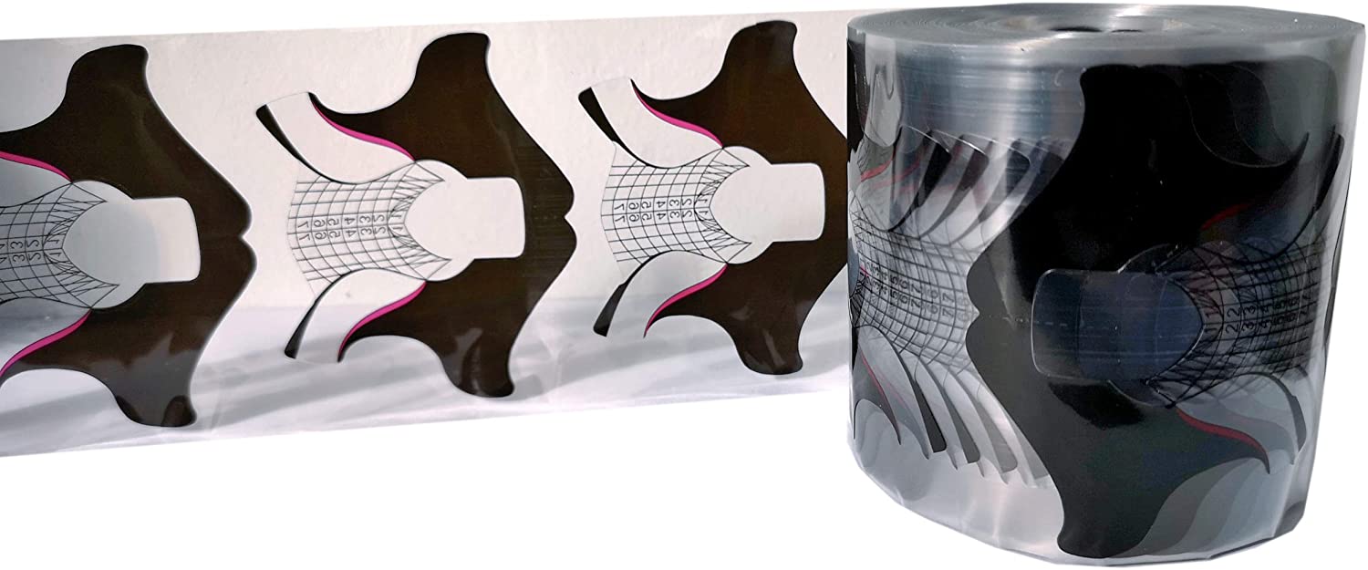 300 moldes de uñas en forma de mariposa autoadhesivos transparente negro - Imagen 3