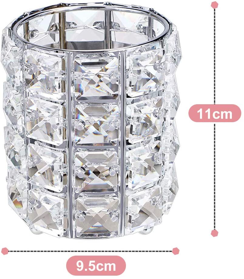 Organizador con piedras de pinceles limas brochas redondo plateado - Imagen 2