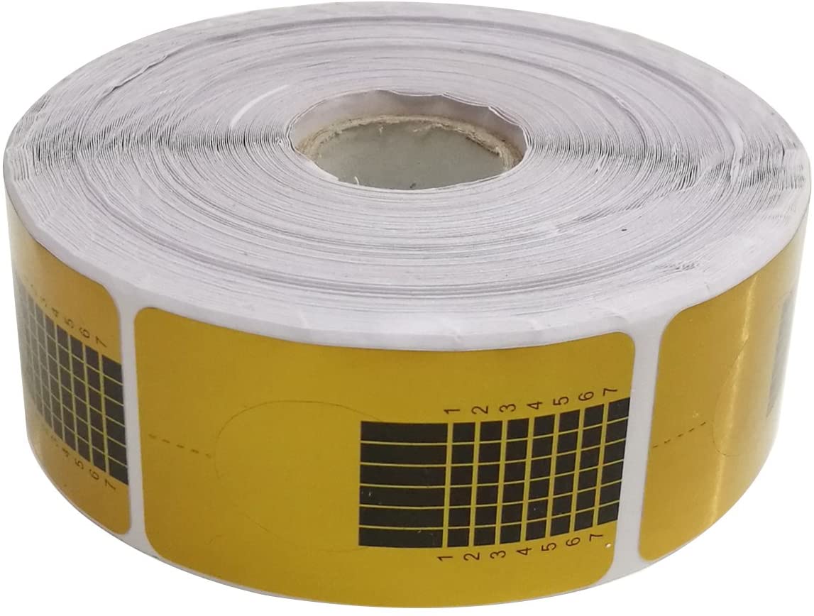 Moldes Guías Pegatinas Formas Para Manicura Uñas Tips Extenciones 500pcs (Normal Dorado)