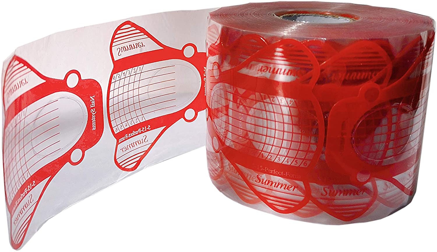 500 moldes de uñas en forma de mariposa autoadhesivos transparente rojo - Imagen 3