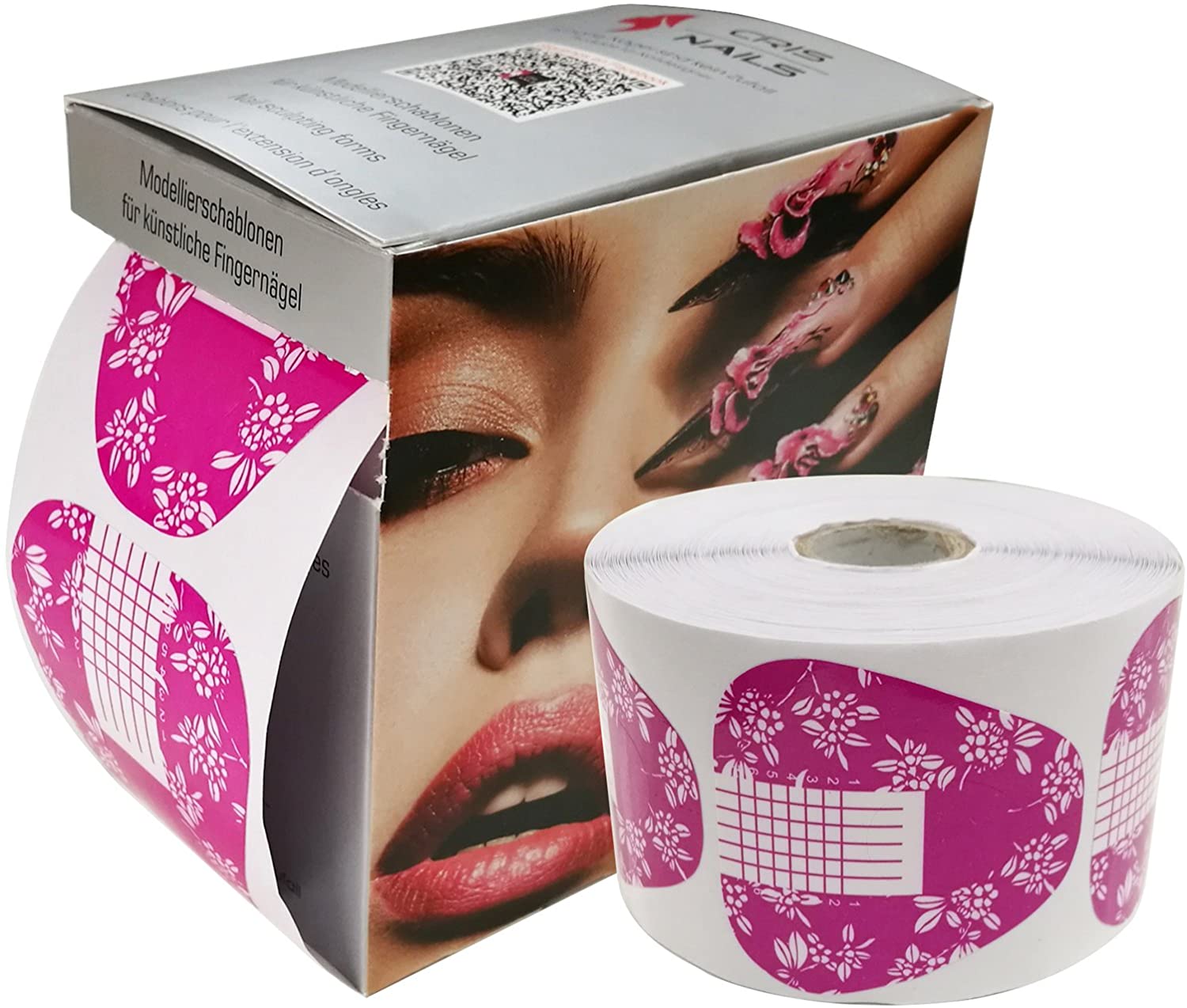 Moldes Guías Pegatinas Formas Para Manicura Uñas Tips Extenciones 500pcs (triangulo rosa)) - Imagen 2