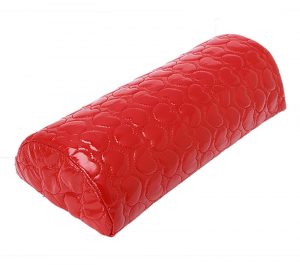 Cojín para manicura polipiel, reposabrazos de manos, cojín de almohada, soporte de cuero PU ROJO