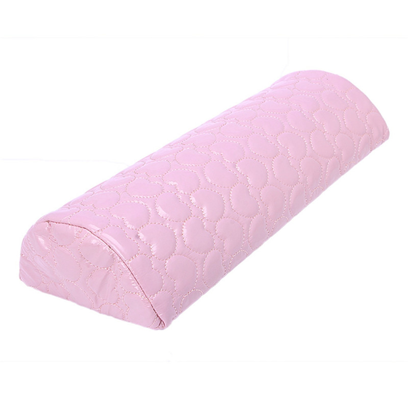 Cojín para manicura polipiel, reposabrazos de manos, cojín de almohada, soporte de cuero PU ROSA