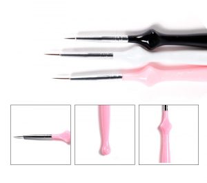 Juego de 3 pinceles para pintar uñas Pinceles para diseño de uñas diseño DIY