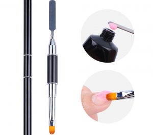 Pincel de acrigel y espátula doble cabeza de arte de uña #8s