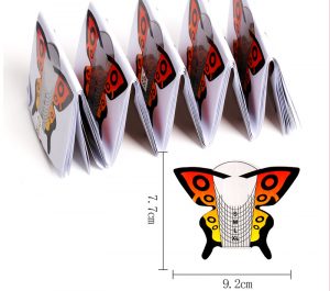 300 moldes de uñas en forma de mariposa autoadhesivos naranja