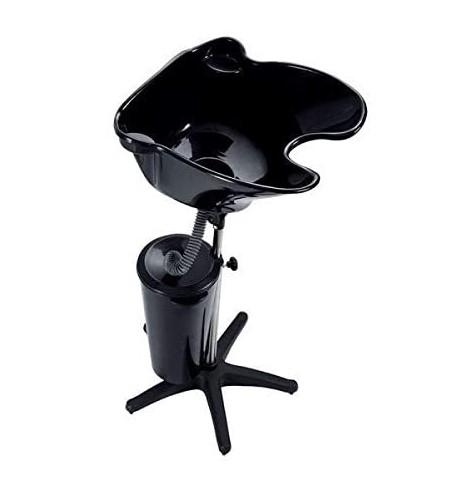 Lavacabeza Portátil Para Peluquería Lavabo Regulable y Basculante (Negro+Cubo)