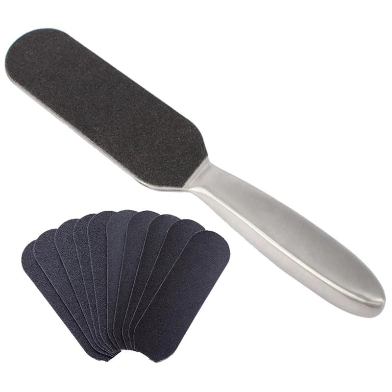 LIMA PEDICURA ACERO INOXIDABLE CON RECAMBIO DOBLE CARA