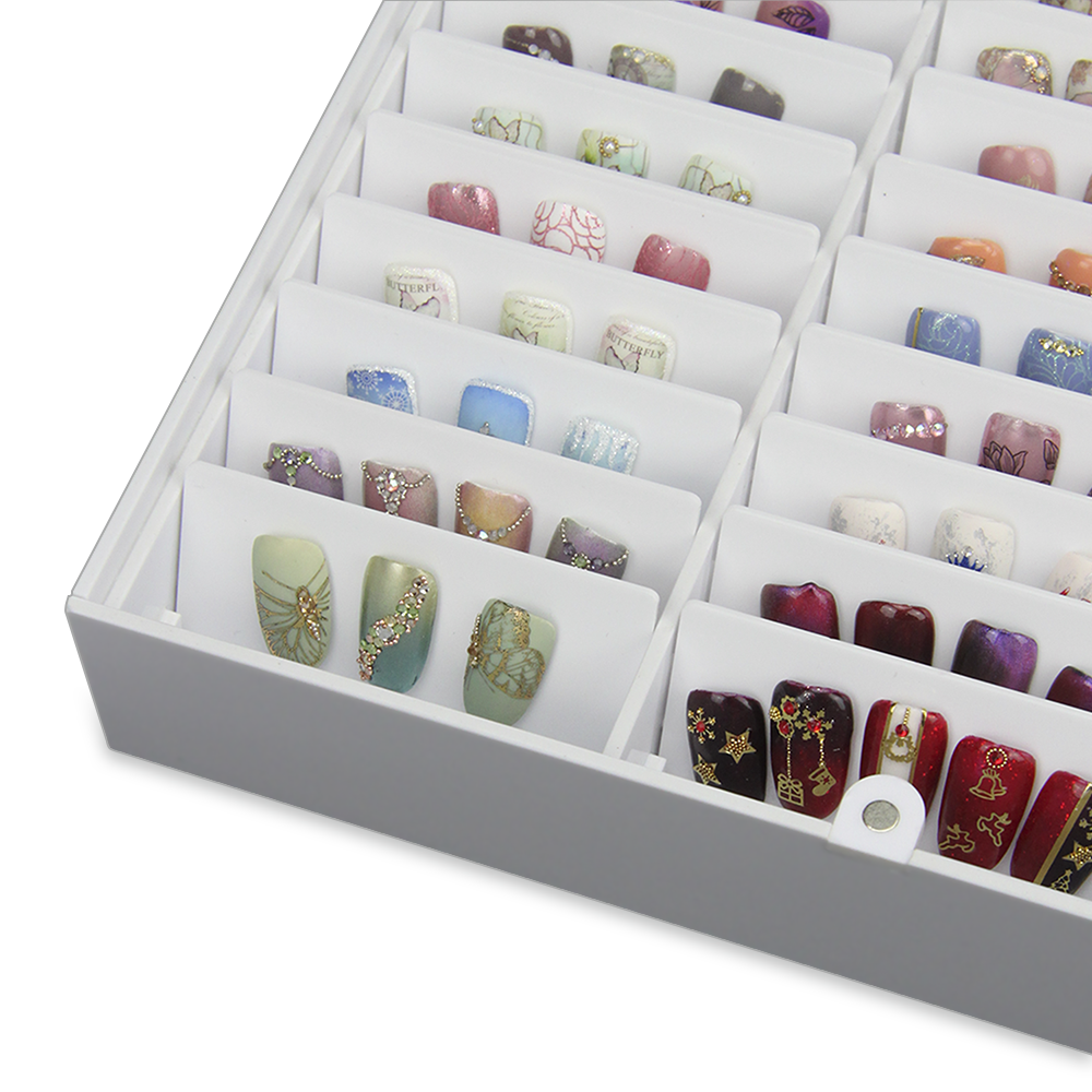 Caja de almacenamiento de uñas caja de exhibición para decoración de uñas
