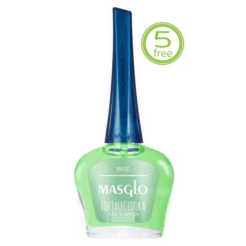 Esmalte BASE FORTALECEDORA DE AJO Y LIMON 13.5ML MASGLO