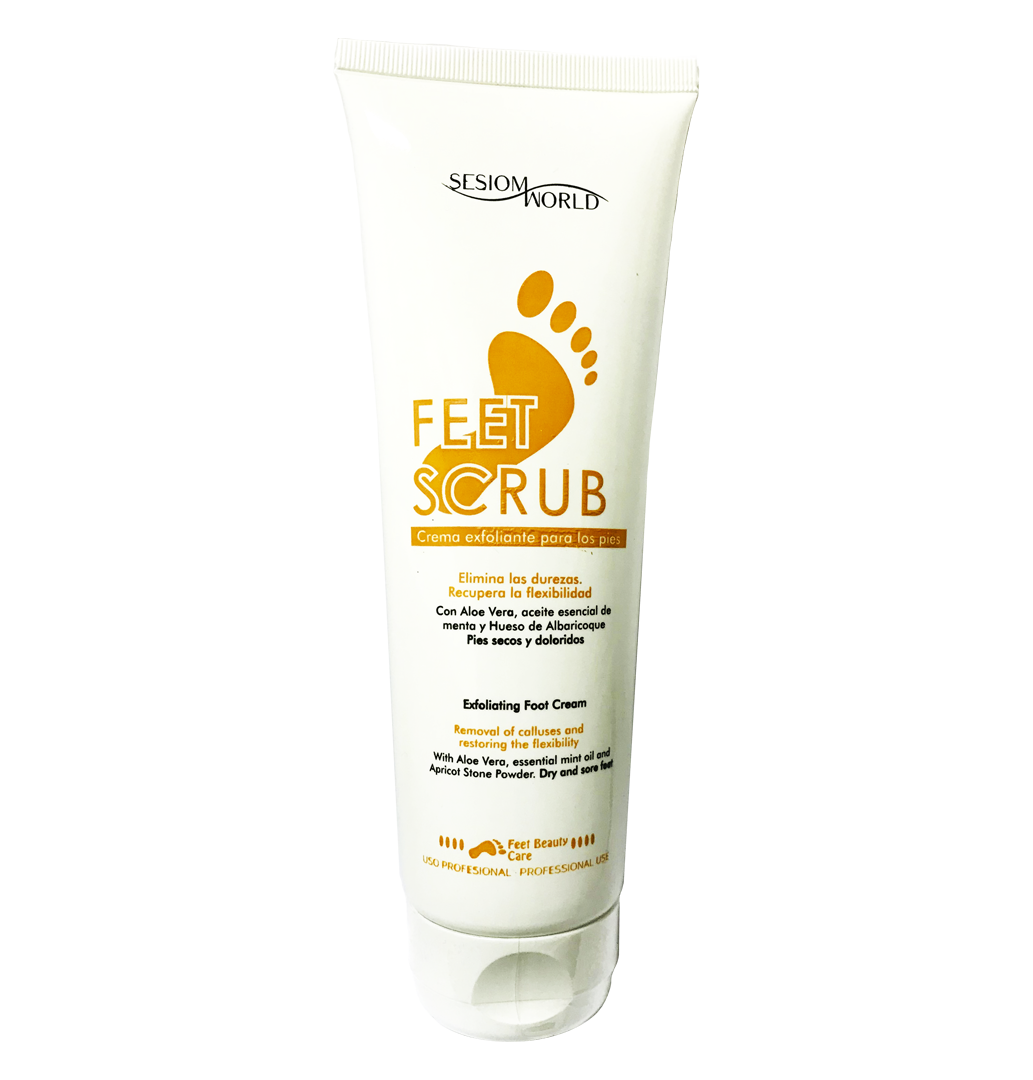 FEETSCRUB crema exfoliante pies Aloe Vera y hueso de Albaricoque SIN PARABENOS 250ml.