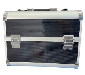 Maletin para Maquillaje Caja estetica portatil raya polipiel negro