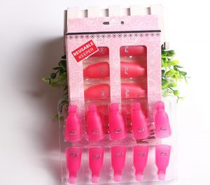 10 Piezas Clip de Removedor de Esmaltes de Uña Pinza de Arte de Uñas de Acrílico Herramienta de Manicura