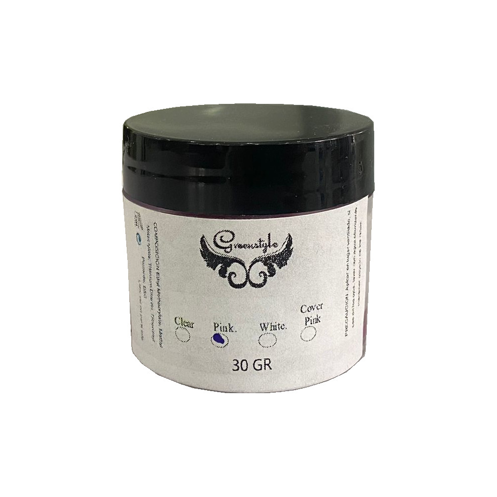POLVO ACRILICO GREENSTYLE 30G ROSA TRANSPARENTE