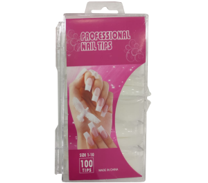 Tips de 100 uñas blanco