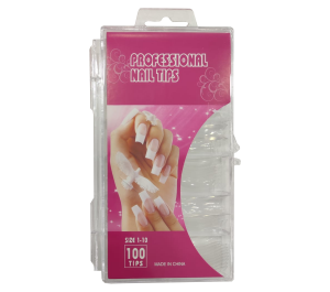 Tips de 100 uñas transparente