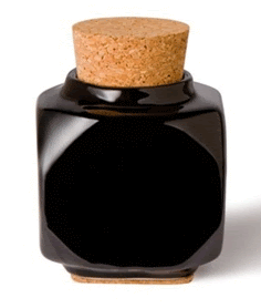 Vasito Cerámica porcelana con tapa Negro