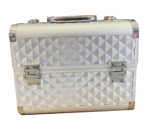 Maletin para Maquillaje Caja estetica portatil cuadrado plateado